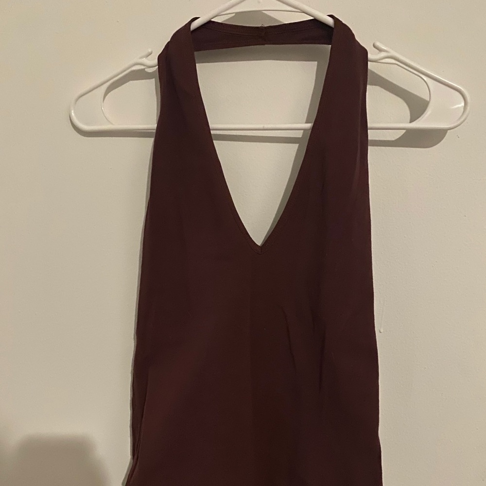 Maroon halter body suit